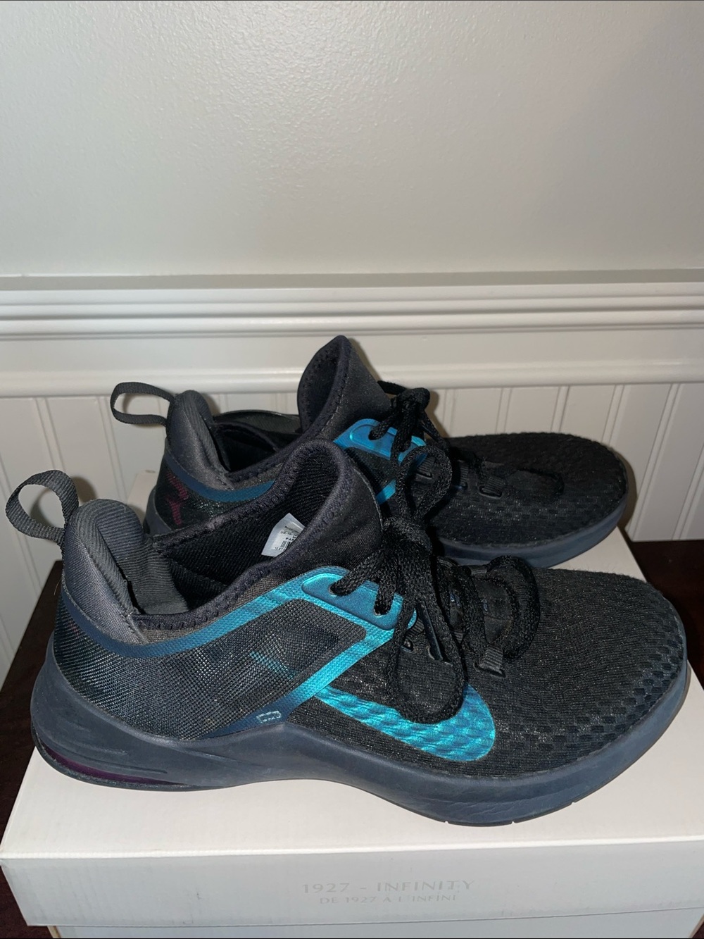Nike Black and Teal Women's Training Shoes